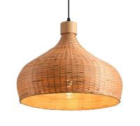 Parrot Uncle Suspension Bambou Naturel Ø45 cm Tressée Main Lustre Cloche Bohème E27 Style Naturel pour Salon Salle à Manger