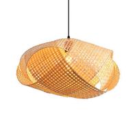 Parrot Uncle Suspension Bambou Naturel 50 cm Lustre Bohème Tressé à la Main Luminaire Suspendu E27 Salon Salle à Manger