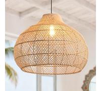 Parrot Uncle Suspension en Rotin, Abat-jour en Bambou Naturel Tissé à la Main 60 cm, Suspension Bohème, Hauteur Réglable, Douille E27 pour Salon et Espace de Salle à Manger (Ampoule non fournie)