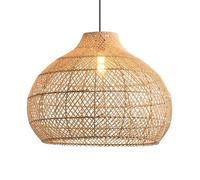 Parrot Uncle Suspension en rotin naturel tissé main Ø60 cm, lanterne boule bohème chic, douille E27, décoration intérieure