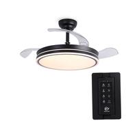 Parrot Uncle Ventilateur de Plafond 106cm Noir avec LED 36W, Moteur DC Réversible Silencieux