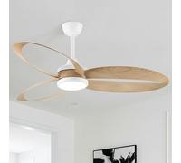 Parrot Uncle Ventilateur de plafond avec éclairage 106cm, CCT modulable 3000/4000/5000K, Moteur DC silencieux 31W,6 vitesses,fonction été-hiver, télécommande,Pales en ABS imitation bois pour chambre