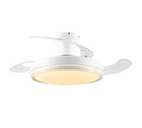 Parrot Uncle Ventilateur de plafond avec lumière rétractable 92 cm 3 pales 6 vitesses télécommande minuterie été hiver blanc