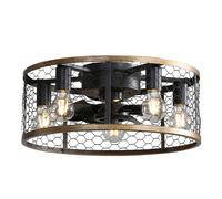 Parrot Uncle Ventilateur de plafond industriel 50 cm avec cage, 7 pales ABS, télécommande & moteur DC, compact & plat pour ferme & intérieur
