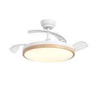 Parrot Uncle Ventilateur Plafond LED 106 cm Blanc, Silencieux avec Lumière, Pales Rétractables, Télécommande, 6 Vitesses Réversible