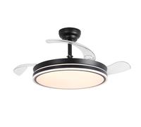 Parrot Uncle Ventilateur Plafond LED 106 cm Noir, Pales Rétractables, Moteur DC Silencieux, Télécommande, 6 Vitesses, Réversible