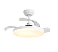 Parrot Uncle Ventilateur Plafond LED 106 cm, Pales Rétractables, Moteur DC Silencieux, Télécommande, Lumière Dimmable, Blanc