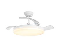 Parrot Uncle Ventilateur Plafond LED 106 cm Silencieux avec Lumière, Pales Rétractables, Moteur DC, Télécommande, Blanc