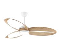 Parrot Uncle Ventilateur Plafond LED 132 cm Effet Bois, Moteur DC Silencieux, Télécommande, 6 Vitesses, Dimmable