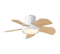 Parrot Uncle Ventilateur Plafond LED 76 cm Blanc, Moteur DC Silencieux, Télécommande, 6 Vitesses, Réversible, Dimmable