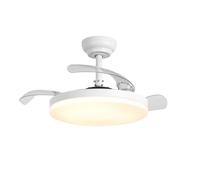 Parrot Uncle Ventilateur Plafond LED 91 cm Silencieux avec Lumière, Pales Rétractables, Moteur DC, Télécommande, Blanc