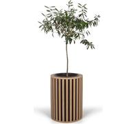 Parterre de fleurs Lamelles Pot de fleurs Cache-pot décoratif 50cm Chêne