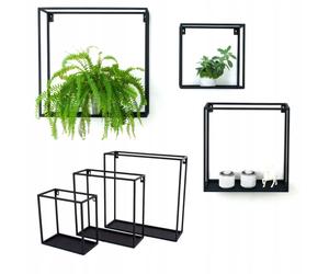 Parterre De Fleurs Mural Set De 3X Métal Mural Soudé Loft Étagères Suspendues
