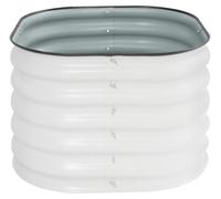 Parterre de jardin - Lot de 2 jardinières surélevées - Rondes - Ø 60 cm, hauteur 43 cm - Acier zingué - Bande en caoutchouc, à utiliser avec des gants - Blanc