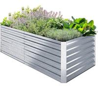 Parterre de jardin, métal, 180 x 90 x 60 cm, tôle résistante aux intempéries, grand parterre pour légumes, parterre de jardin, potager, parterre pour légumes, parterre en métal, grand parterre