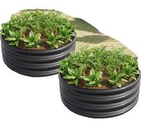 Parterre surélevé, acier galvanisé durable, conception de base ouverte, 2pcs