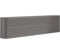 Parterre surélevé Acier revêtu par poudre 260x40x68 cm Gris