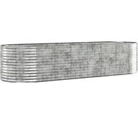 Parterre surélevé Acier revêtu par poudre 322x100x68 cm Argenté