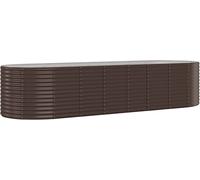 Parterre surélevé Acier revêtu par poudre 322x100x68 cm Marron