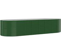 Parterre surélevé Acier revêtu par poudre 322x100x68 cm Vert
