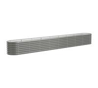 Parterre surélevé Acier revêtu par poudre 332x40x36 cm Gris