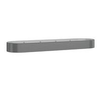 Parterre surélevé Acier revêtu par poudre 396x100x36 cm Gris