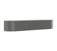 Parterre surélevé Acier revêtu par poudre 396x100x68 cm Gris