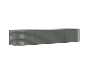 Parterre surélevé Acier revêtu par poudre 396x100x68 cm Gris