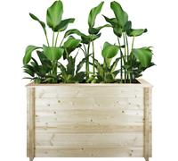 Parterre surélevé en bois - 118x38xH69 cm - Parterre surélevé - Parterre d'herbes aromatiques - Jardinière en bois - Bois massif de pin/épicéa de 28 mm - TIMBELA M615-1