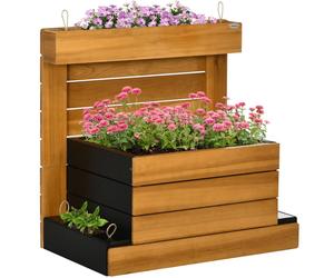 Parterre surélevé Outsunny avec 4 bacs à plantes Bac à fleurs avec système d'auto-arrosage