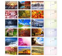 PARTH IMPEX Seasonal Nature Lot de 54 cartes postales 10,2 x 15,2 cm Thème automne/hiver/été avec côté postal