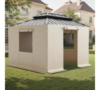 Parties latérales VEVOR, adaptées aux pavillons de 2,9 x 2,9 m, parois latérales en 4 parties pour pavillons Hardtop, matériau PE, couverture de rechange avec fenêtres en filet, pavillons non compris