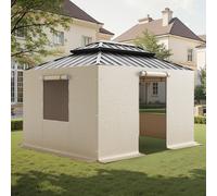 Parties latérales VEVOR, adaptées aux pavillons de 3,1x3,62 m, parois latérales en 4 parties pour pavillons, matériau PE, couverture de rechange avec fenêtres en filet, pavillons non compris dans la l