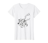 Partitions de Musique Musiciens e Sol Partitions T-Shirt Graphique avec Valeur, Femme, Blanc, XL