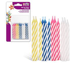 Party - Blister 24 velitas anniversaire, multicolore (68046)