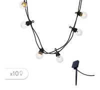 Guirlande lumineuse solaire 10 globes transparents LED blanc chaud PARTY CLEAR SOLAR 5.70m 8 modes