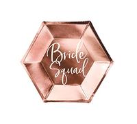 Party Deco 6 Assiettes en carton Bride Squad rose gold 23 cm - Rose - Taille Unique