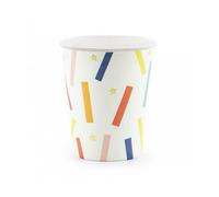 Party Deco Gobelet Carton Blanc et Multicolore x6