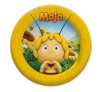 Party Factory Abeille Maja Lot de 8 assiettes en carton jetables Jaune Ø 23 cm