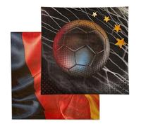 Party Factory Lot de 20 serviettes en papier avec drapeau de l'Allemagne et 4 étoiles - Décoration de table pour la coupe du monde de football et la coupe du monde - Article de fan de l'Allemagne