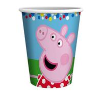 Party Factory Peppa Pig Lot de 8 gobelets en papier pour anniversaire d'enfant ou fête à thème, 250 ml