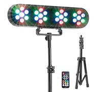 Party Light & Sound - FUNLED - Jeux de lumière avec 4 effets sur pied téléscopique - 4 PAR de 7 LEDs de 1 W chacune - Télécommande - Effet stroboscope - Support inclus avec hauteur réglable