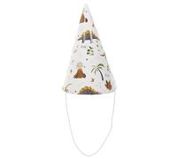 PARTY TIME Lot de 6 Chapeaux de Fête Dinosaure Anniversaire Multicolore