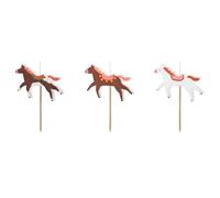 PartyDeco - 3 Bougies Anniversaire Cheval Balade 5.8X4CM