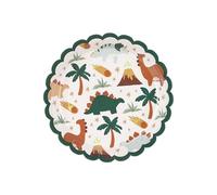PartyDeco - 6 ASSIETTES CARTON DINOSAURE FESTON VERT 18CM