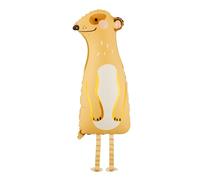 PartyDeco® Ballon en aluminium suricate sur pied - 70 cm - Ballon animal à poser - Décoration pour anniversaire d'enfant et fête - Avec paille