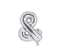 PartyDeco Ballon Mylar en Forme de Symbole & Argent 35 cm Anniversaire Adulte Enfant