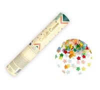 PartyDeco - CANON À CONFETTIS PAPIER ÉTOILE 20CM MULTICOLORE