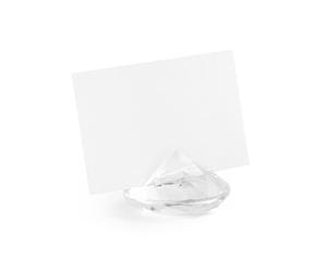 PartyDeco Conf. Lot de 10 Marque-Places en Diamant Transparent, Environ 4 cm.