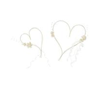 PartyDeco cœurs avec Ventouse Décoration Machine mariés, Blanc/crème, 19 cm/30 cm